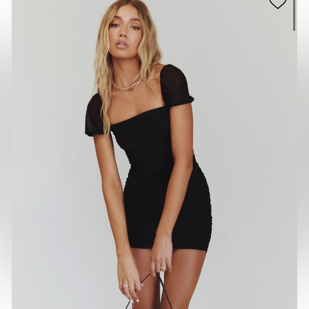 PRINCESS POLLY CHARVI MINI DRESS BLACK